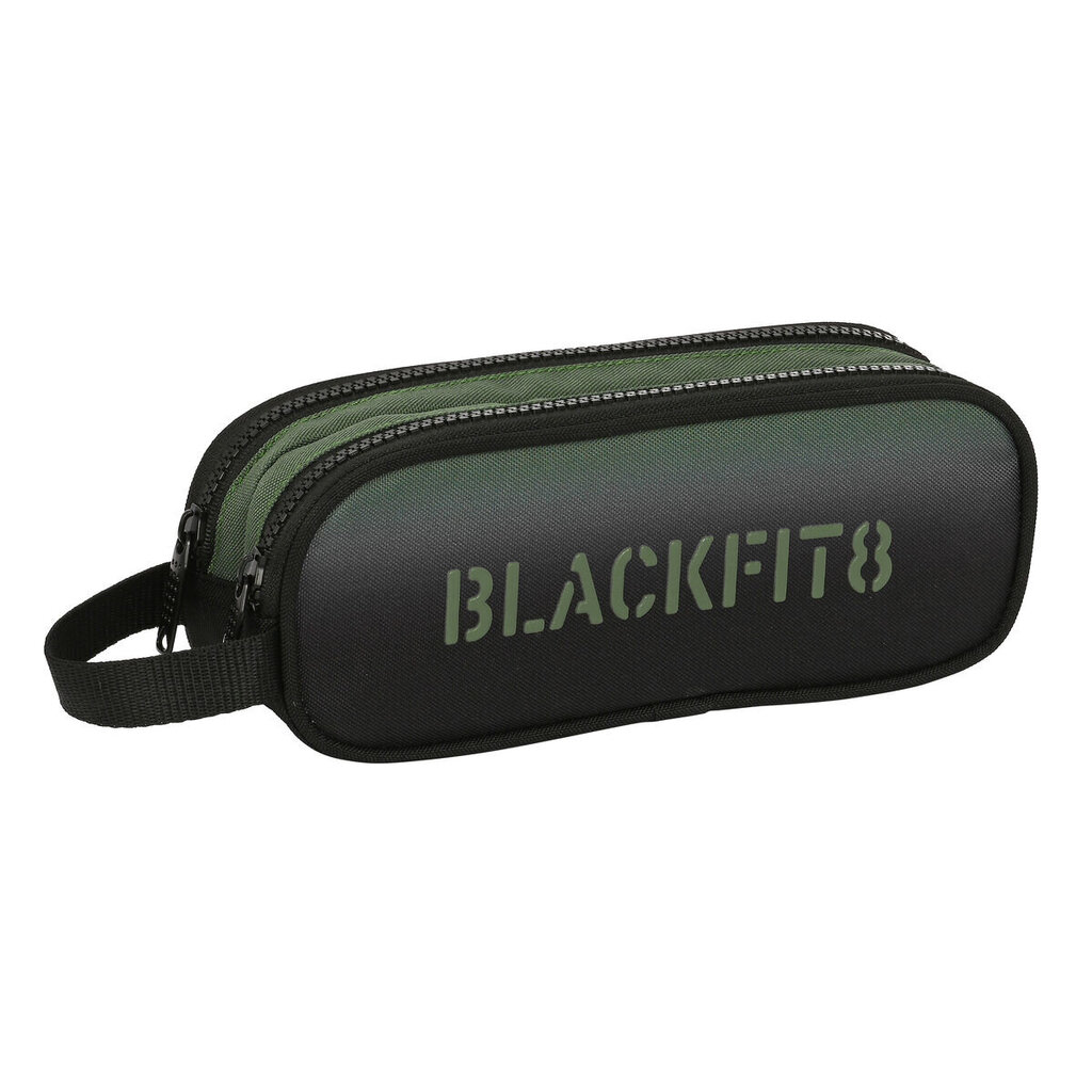 Kahe tõmblukuga pliiatsikarp BlackFit8 Gradient Must Militaarroheline (21 x 8 x 6 cm) hind ja info | Kirjatarbed | kaup24.ee