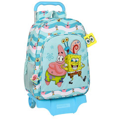 Ratastega koolikott Spongebob Stay positive Sinine Valge (33 x 42 x 14 cm) hind ja info | Koolikotid, sussikotid | kaup24.ee