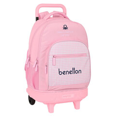 Школьный рюкзак с колесиками Benetton Vichy, розовый, 33 x 45 x 22 см цена и информация | Школьные рюкзаки, спортивные сумки | kaup24.ee