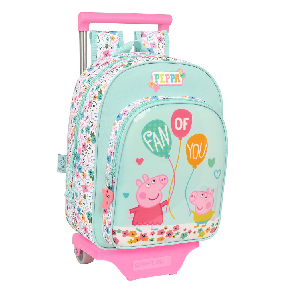 Ratastega koolikott Peppa Pig Cosy corner Helesinine (26 x 34 x 11 cm) hind ja info | Koolikotid, sussikotid | kaup24.ee