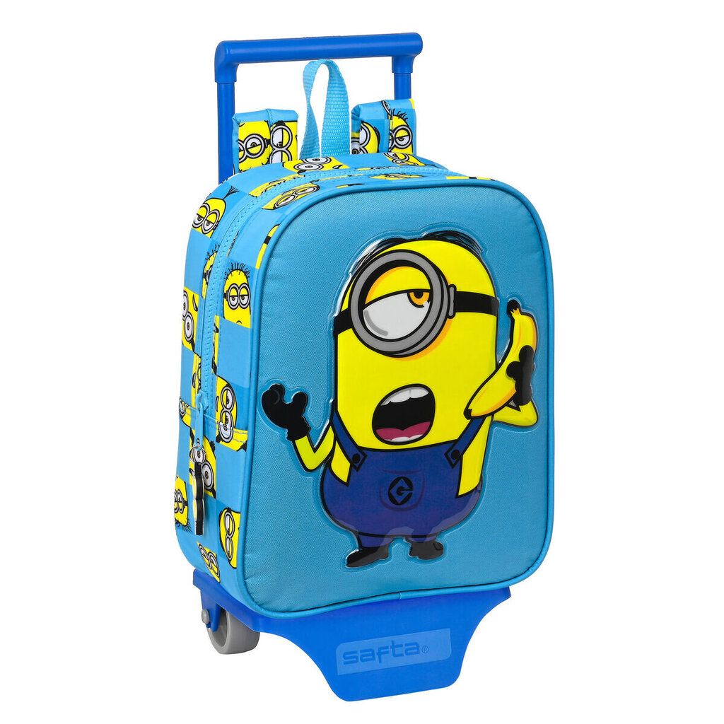 Ratastega koolikott Minions Minionstatic Sinine (22 x 28 x 10 cm) hind ja info | Koolikotid, sussikotid | kaup24.ee