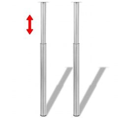 2 teleskoop-lauajalga, harjatud nikkel, 710-1100 mm hind ja info | Mööblijalad | kaup24.ee