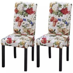 Обеденные стулья, 2 шт., цветочный дизайн, деревянные цена и информация | Стулья для кухни и столовой | kaup24.ee