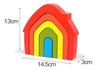Värviline puzzle - maja hind ja info | Imikute mänguasjad | kaup24.ee