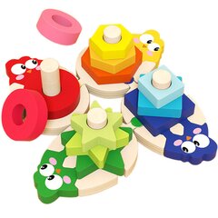 Puidust kujundite pusle - kujundite sorteerija hind ja info | Imikute mänguasjad | kaup24.ee