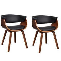 Современного дизайна, из искусственной кожи, деревянный обеденный стул, 2 шт. цена и информация | Стулья для кухни и столовой | kaup24.ee