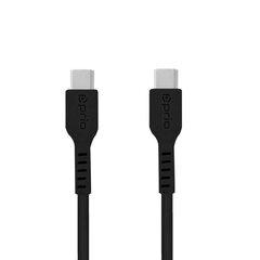 prio Kiirlaadimis- ja sünkroonimiskaabel USB C ja USB C 5A 1.2m must цена и информация | Кабели для телефонов | kaup24.ee