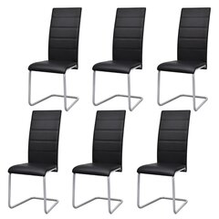6 кронштейновых обеденных стульев с высокой спинкой, черные цена и информация | Стулья для кухни и столовой | kaup24.ee