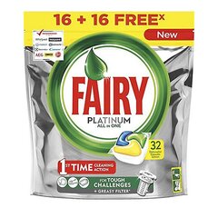 Fairy Platinum All in One nõudepesumasina tabletid, 32 tk. цена и информация | Средства для мытья посуды | kaup24.ee