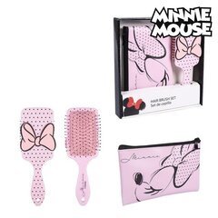 Kingituskomplekt Minnie Mouse Kott + Hari roosa (2 tk) hind ja info | Juukseharjad, kammid, juuksuri käärid | kaup24.ee