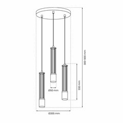 Подвесной светильник Estilo 3xgu10 цена и информация | Потолочный светильник, 38 x 38 x 24 см | kaup24.ee