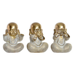 Dekoratiivkuju DKD Home Decor Vaik Buddha (3 pcs) (11.5 x 9 x 16 cm) hind ja info | Sisustuselemendid | kaup24.ee