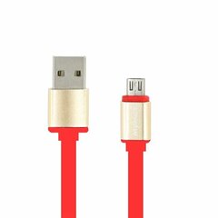 Mymax Metalic Micro USB andmekaabel punane hind ja info | Mobiiltelefonide kaablid | kaup24.ee