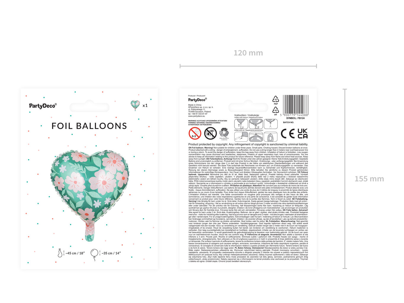 Fooliumist õhupall "Lilled" hind ja info | Õhupallid | kaup24.ee