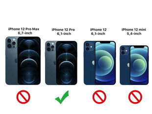 Чехол Crystal Clear Glass Case с защитой камеры из черного металла для Apple iPhone 12 Pro цена и информация | Чехлы для телефонов | kaup24.ee