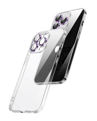 Crystal Clear Glass ümbris lilla metallist kaamerakaitsega Apple iPhone 12 hind ja info | Telefoni kaaned, ümbrised | kaup24.ee