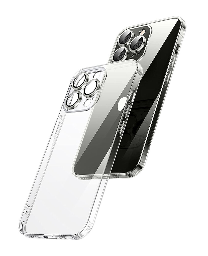 Hõbedase metallist kaamerakaitsega Crystal Clear Glass Apple iPhone 12 jaoks цена и информация | Telefoni kaaned, ümbrised | kaup24.ee