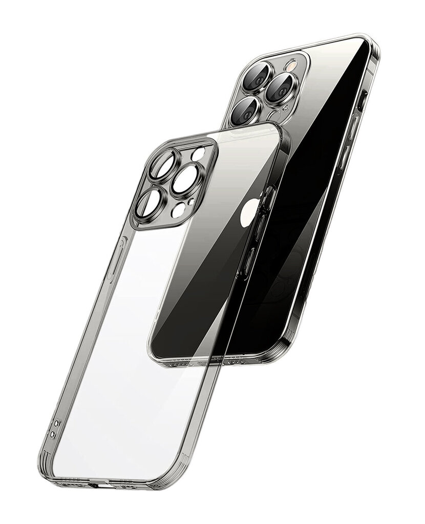 Crystal Clear Glass ümbris mustast metallist kaamerakaitsega Apple iPhone 12 hind ja info | Telefoni kaaned, ümbrised | kaup24.ee