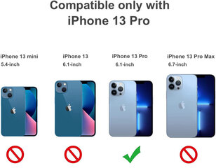 Crystal Clear Glass Case sinise metallist kaamerakaitsega Apple iPhone 13 Pro hind ja info | Telefoni kaaned, ümbrised | kaup24.ee