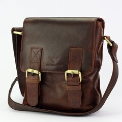 Мужская сумочка из натуральной кожи Money Kepper, коричневая цена и информация | Мужские сумки | kaup24.ee