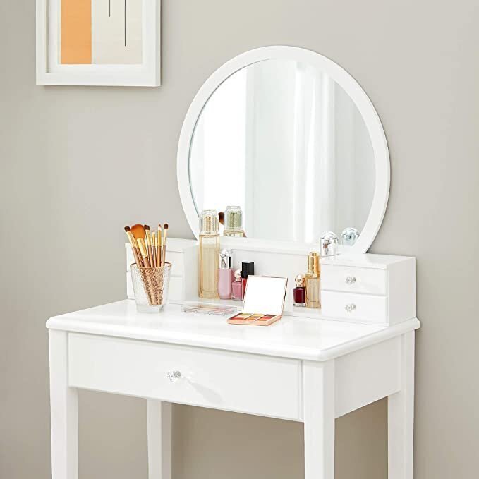 Peegli ja taburetiga tualettlaud VASAGLE RDT152W01 hind ja info | Meigilauad | kaup24.ee