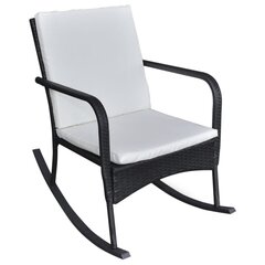 Садовое кресло-качалка, черное, синтетический ротанг цена и информация | Уличные cтулья | kaup24.ee