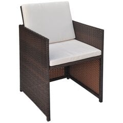 Обеденные стулья, 2 шт., коричневые, 52x56x85 см, искусственный ротанг цена и информация | Садовые стулья, кресла, пуфы | kaup24.ee