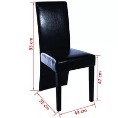 Обеденные стулья из искусственной кожи, черные, 2 шт. цена и информация | Стулья для кухни и столовой | kaup24.ee