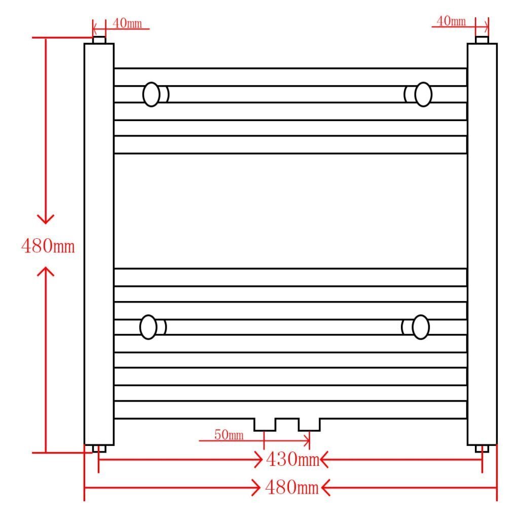 Käterätikuivati vannitoa jaoks, 480x480 mm цена и информация | Vannitoa radiaatorid ja käterätikuivatid | kaup24.ee