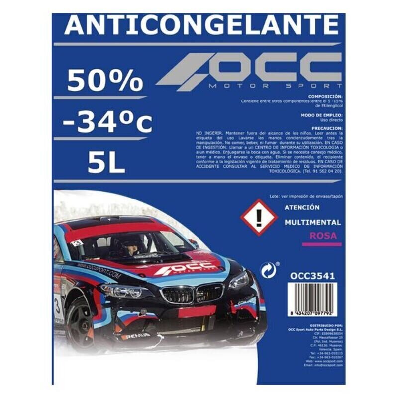 Antifriis OCC Motorsport 50% orgaaniline roosa (5 L) hind ja info | Antifriisid ja jahutusvedelikud | kaup24.ee