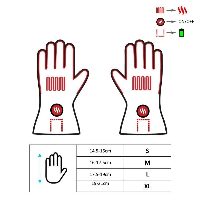 Elektrilise soojendusega Suusa/Mootorratta Kindad Glovii GS8 Hall XL hind ja info | Soojendavad tooted | kaup24.ee