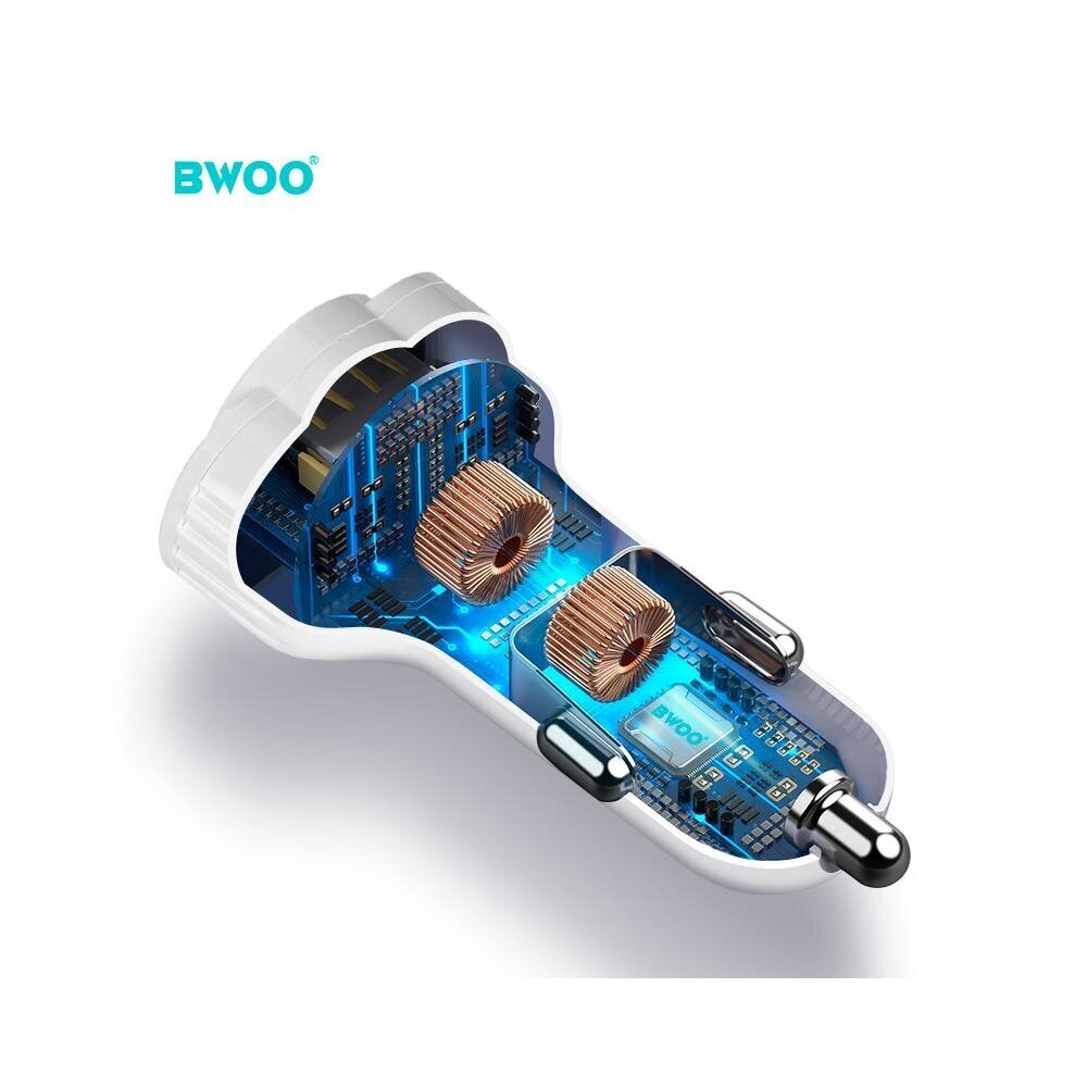 BWOO car charger CC52 2x USB 2,1A white цена и информация | Mobiiltelefonide laadijad | kaup24.ee