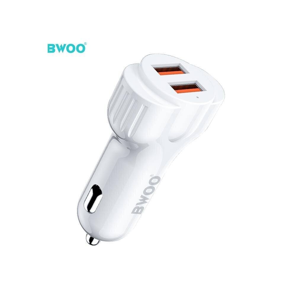 BWOO car charger CC52 2x USB 2,1A white цена и информация | Mobiiltelefonide laadijad | kaup24.ee