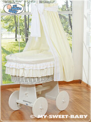 Beebivoodi Moses Basket/Wicker võrevoodi eesriidega- Bellamy cream hind ja info | Beebivoodid | kaup24.ee