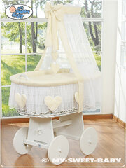 Beebivoodi Moses Basket/Wicker võrevoodi eesriidega- Amelie cream hind ja info | Beebivoodid | kaup24.ee