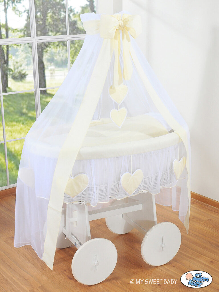 Beebivoodi Wicker drape crib Deluxe - Amelie cream hind ja info | Beebivoodid | kaup24.ee