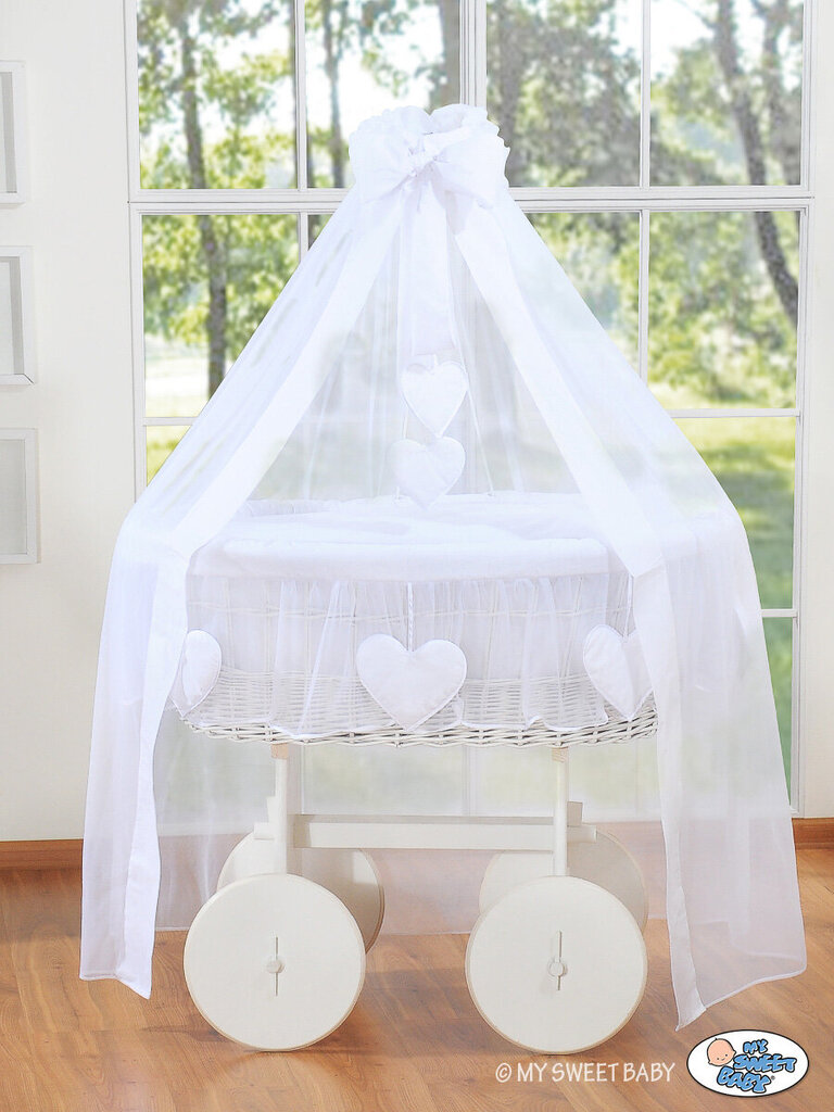 Beebivoodi Wicker drape crib Deluxe - Amelie white цена и информация | Beebivoodid | kaup24.ee