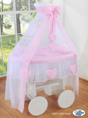 Beebivoodi Wicker drape crib Deluxe - Amelie roosa hind ja info | Beebivoodid | kaup24.ee