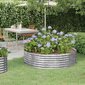 vidaXL aia taimekast, pulbervärvitud teras, 140x140x36 cm, hõbedane цена и информация | Lillekastid | kaup24.ee
