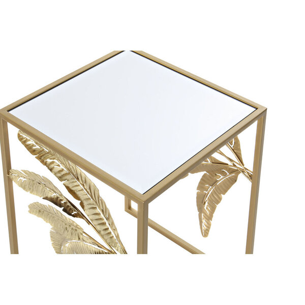 2 tooli komplekt DKD Home Decor Peegel Kuldne Metall Troopiline Taime leht (40,5 x 40,5 x 61 cm) hind