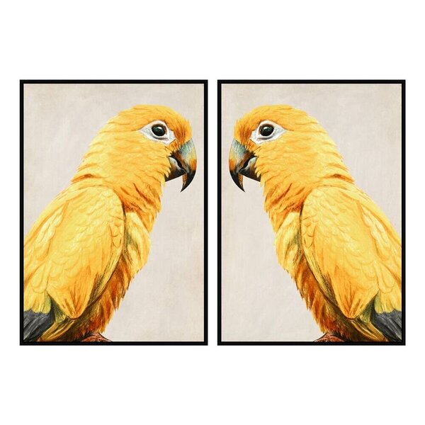 Maal DKD Home Decor Papagoi Troopiline (103 x 4,2 x 143 cm) (2 Ühikut) hind ja info | Seinapildid | kaup24.ee