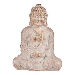 Dekoratiivne aiakuju Buddha Valge/Kuldne Polüresiin (25 x 57 x 42,5 cm) цена и информация | Декорации для сада | kaup24.ee