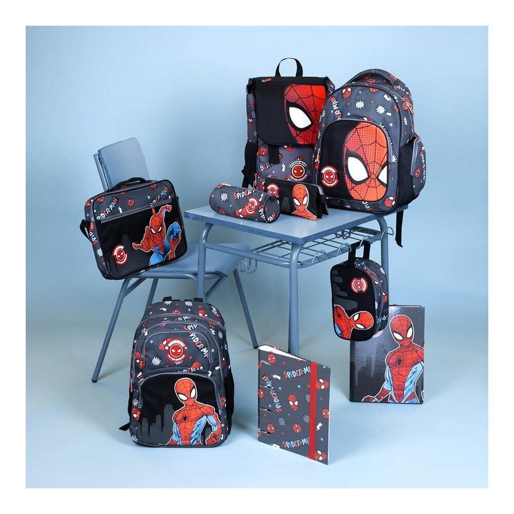 Kooli ranits Spiderman Must (29 x 6 x 38 cm) hind ja info | Koolikotid, sussikotid | kaup24.ee