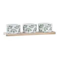 Set za Predjelo DKD Home Decor Lehed Bambus Keraamika (28 x 9,7 x 1,5 cm) (4 Tükid, osad) hind ja info | Lauanõud ja kööginõud | kaup24.ee