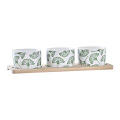 Комплект для аперитива DKD Home Decor Листья Бамбук Керамика (28 x 9,7 x 1,5 cm) (4 Предметы) цена и информация | Посуда, тарелки, обеденные сервизы | kaup24.ee