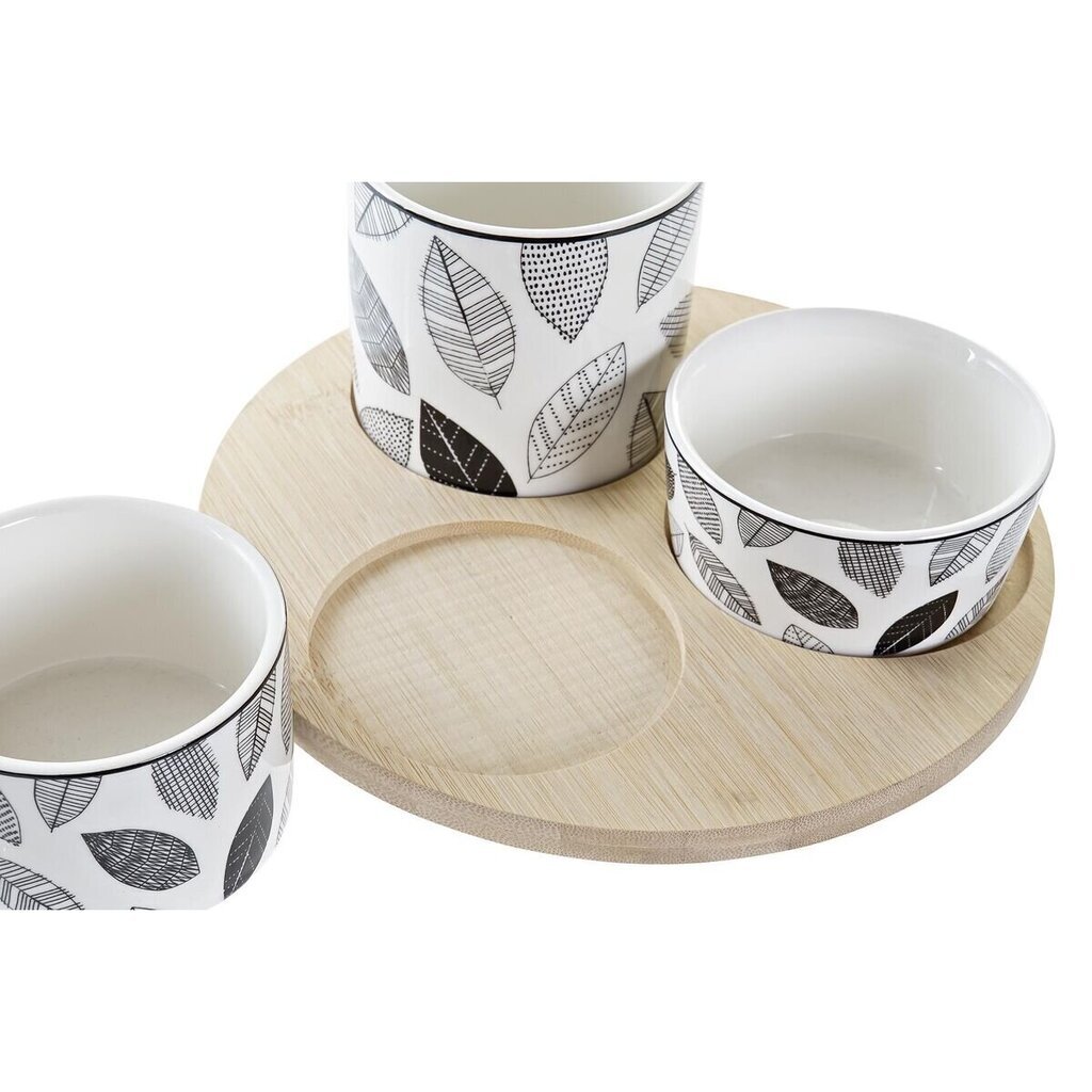 Set za Predjelo DKD Home Decor Lehed Bambus Keraamika (4 Tükid, osad) (20 x 20 x 8 cm) hind ja info | Lauanõud ja kööginõud | kaup24.ee