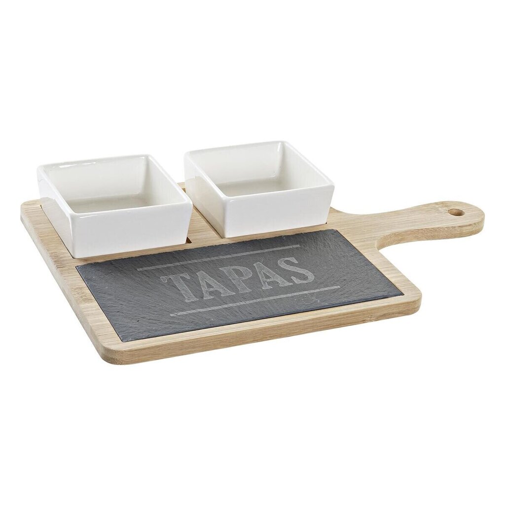 Set za Predjelo DKD Home Decor Tapas Laud Bambus Keraamika (31 x 20 x 5 cm) (3 Tükid, osad) hind ja info | Lauanõud ja kööginõud | kaup24.ee