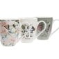 Velika Šalica DKD Home Decor Portselan Beež Roosa Liblikas Shabby Chic (550 ml) (3 Ühikut) hind ja info | Klaasid, tassid ja kannud | kaup24.ee