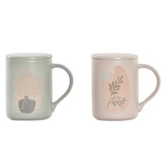 Чашка для заваривания DKD Home Decor Бежевый Мята Фарфор Bone China (420 ml) (2 штук) цена и информация | Стаканы, фужеры, кувшины | kaup24.ee