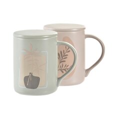 Чашка для заваривания DKD Home Decor Бежевый Мята Фарфор Bone China (420 ml) (2 штук) цена и информация | Стаканы, фужеры, кувшины | kaup24.ee